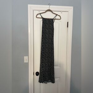 REFORMATION Black White Daisy Floral Print Spaghetti Strap Sundress Dress 12